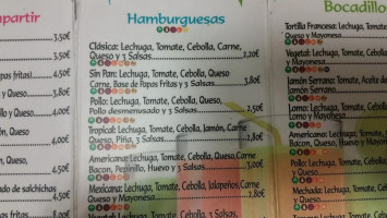 Sabores menu