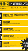 Taylor's Cajun Meat Company menu