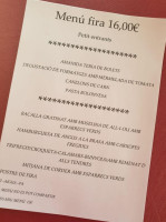 Hostal La Cabana menu