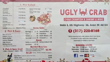 Ugly Crab menu