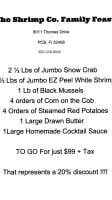 Surfside Shrimp Company menu