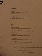 Bar Crudo menu