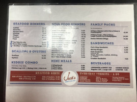 Jack's Seafood menu