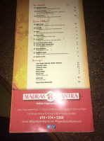 Madras Mantra menu