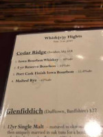The Whiskey House And Bourbon Grill menu