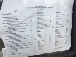 Bcs Fish And Ribs menu