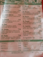 Restaurante Bar El Capricho menu