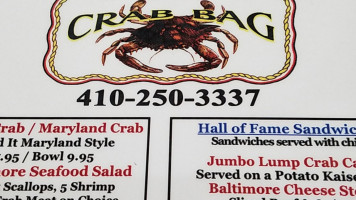 The Crab Bag Restaurant menu