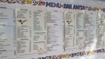 Restaurante Bar Anita menu