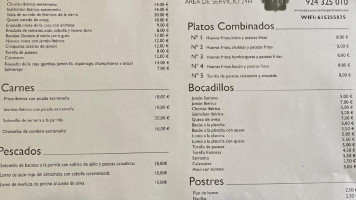Complejo Hostelero Juan Porro menu