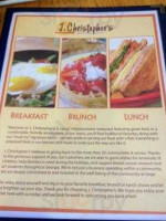 J. Christopher's menu