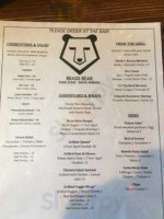 Brass Bear Brewing Bistro menu