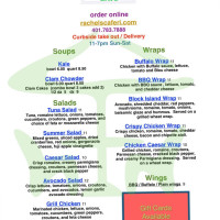 Rachel's Cafe menu