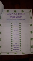 Lynch's Pot O' Gold menu