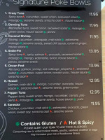 Smilefin Poke menu