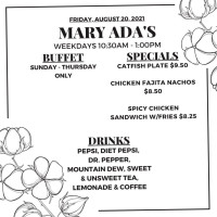 Mary Ada's menu