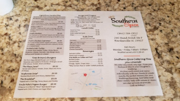 Southern Spice Deli Catered Events menu