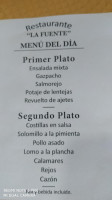 La Fuente menu