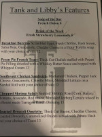 Tank And Libby's menu