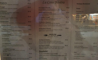 La Cosa Nostra Pizzeria menu