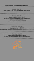 La Casa Del Taco menu