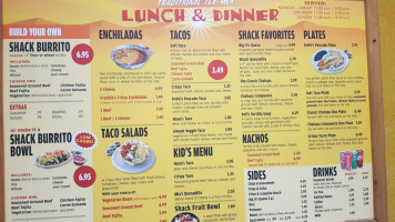 Taco Shack menu