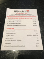 Hibachi Fire menu