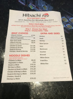 Hibachi Fire menu