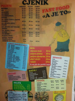 Fast Food A Je To menu