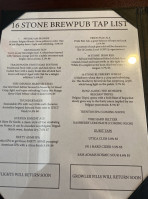 16 Stone Brewpub menu