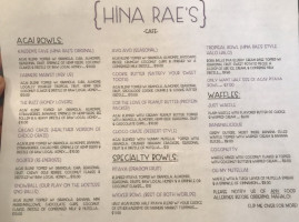 Hina Rae’s Cafe Waimea menu