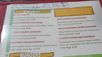 Funky Feather menu