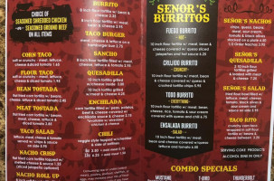 Señor Bur-rito's Taco Shop menu