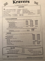 Kravers Ii Seafood Resturant menu