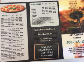 Cc's Pizza menu