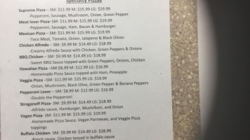 The Pizza Shoppe menu
