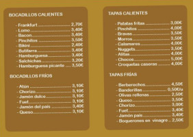 La Paradeta menu