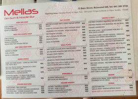 Mellas Dim-sum Noodles menu