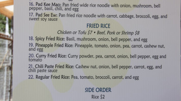 Sawasdee menu