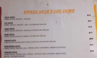 Kotalife Kwaza menu
