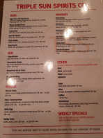 Triple Sun Spirits Co. Emmaus menu