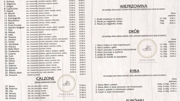 Pizzeria Toscania menu