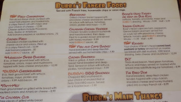 Bubba Annie's menu
