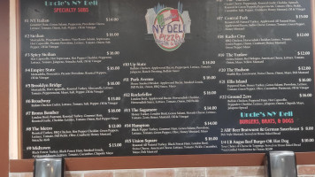 Uncle's Ny Deli, Pizza, Pasta Subs menu