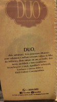 Duo - Italiano Contemporaneo menu