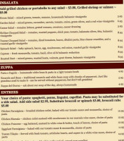 Papa Rossi's menu