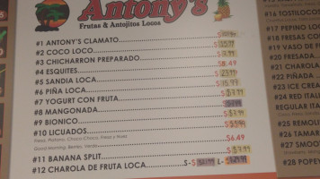 Antony's Frutas Y Antojitos menu