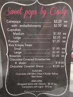 Sweet Pops By Cindy menu