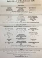 Brick Street Grille, Johnson Style, Albia menu