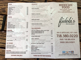 Fidela's menu